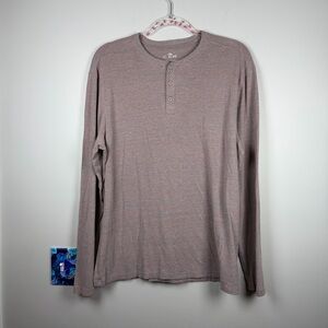 01. Algo Henley T-Shirt Men's Large Performance Wicking Long Sleeve UPF Top